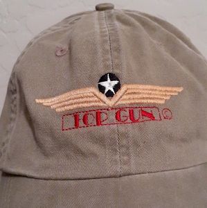 Vintage Top Gun Hat. Adjustable - Clean - Tan